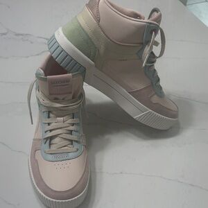 Skechers Women's High-Top Sneakers - Pastel Pink and Mint